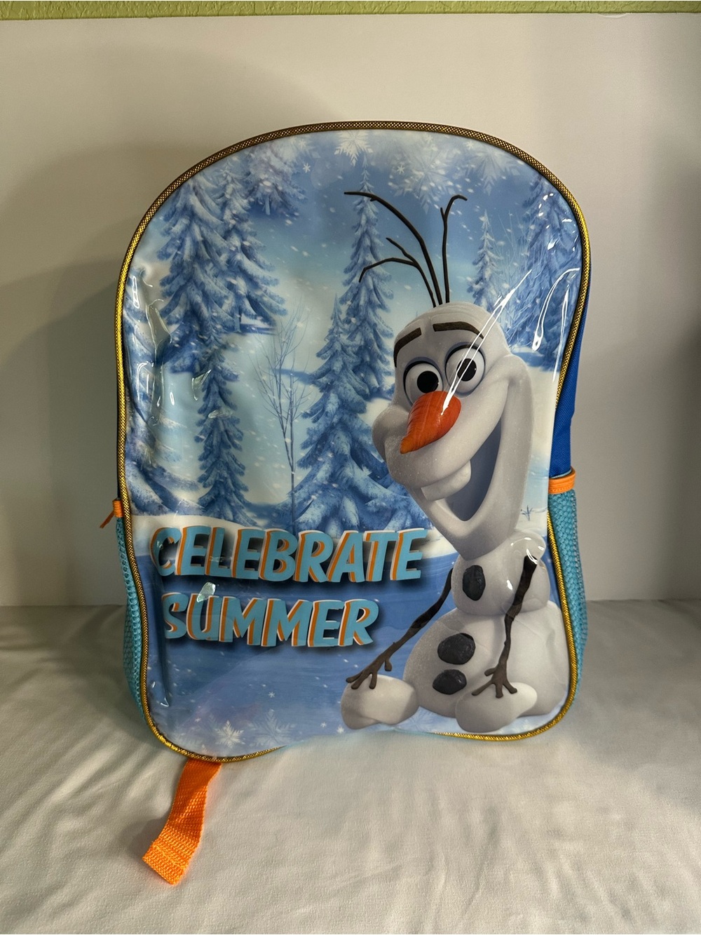 Disney Olaf Celebrate Summer Kids Backpack - Blue, White, Orange